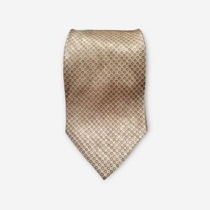 Vintage 100% Silk Tan Patterned Tie